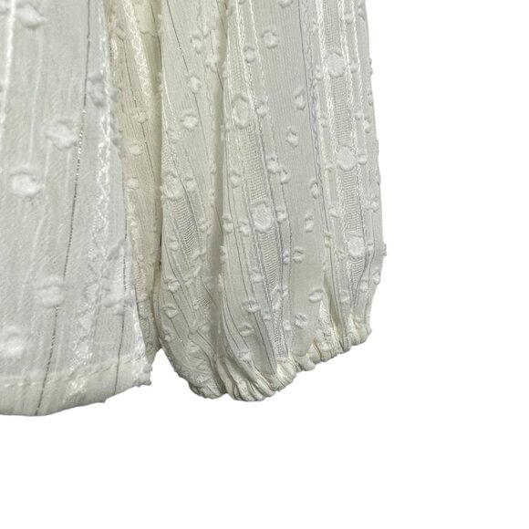 NWT Liz Claiborne Ivory Textured Semi‑Sheer Blouse – Long Sleeve, Plus Size 1X - Picture 10 of 16